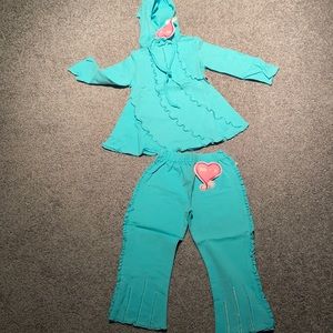 New Mim-Pi Hoody Tunic and Ruffle Leggings Set